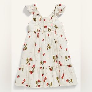 Ruffled Strawberry Print Swing Dress for Toddler Girls